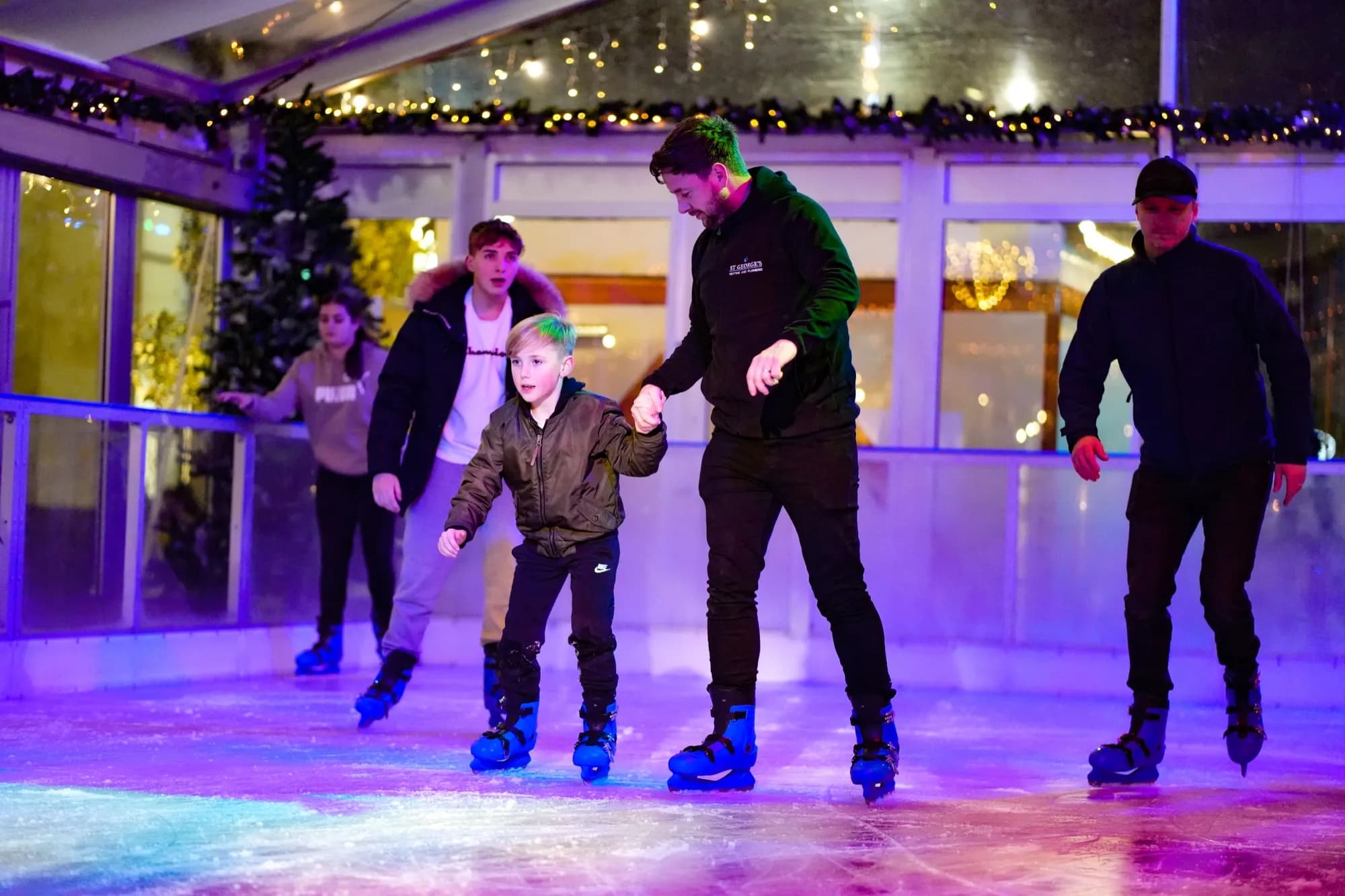 Skaters at the Woking ice rink